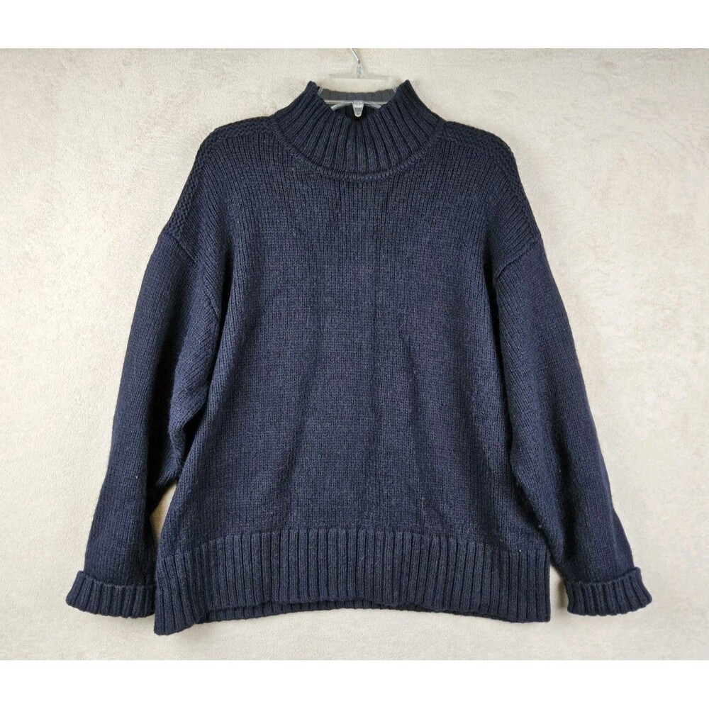 J.W. Anderson X Uniqlo Mock Neck Long Sleeve Chunky Sweater Navy Size XXL